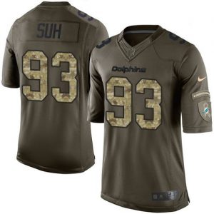 Nike Dolphins #93 Ndamukong Suh Green Men's Stitched NFL Limited Salute to Service Jersey