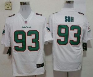 Nike Dolphins #93 Ndamukong Suh White Men's Stitched NFL Game Jersey