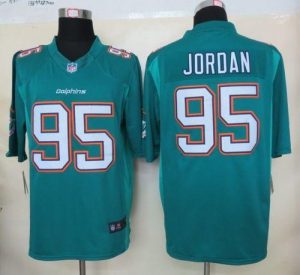 Nike Dolphins #95 Dion Jordan Aqua Green Team Color Men's Embroidered NFL Limited Jersey