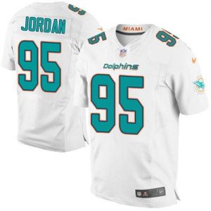 Nike Dolphins #95 Dion Jordan White Men's Stitched NFL New Elite Jersey