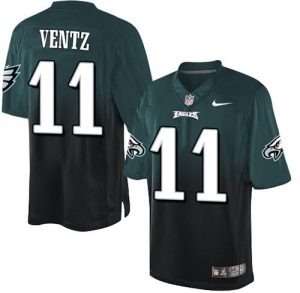 Nike Eagles #11 Carson Wentz Midnight Green Black Men's Stitched NFL Elite Fadeaway Fashion Jersey