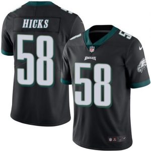 Nike Eagles #58 Jordan Hicks Black Men's Stitched NFL Limited Rush Jersey