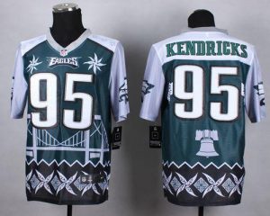 Nike Eagles #95 Mychal Kendricks Midnight Green Men's Stitched NFL Elite Noble Fashion Jersey