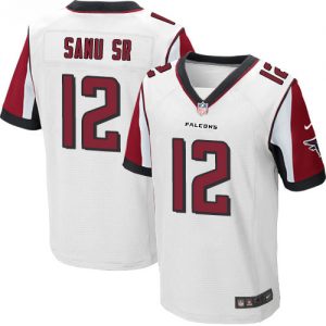 Nike Falcons #12 Mohamed Sanu Sr White Men's Stitched NFL Elite Jersey