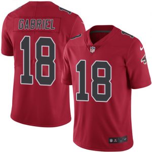 Nike Falcons #18 Taylor Gabriel Red Men's Stitched NFL Limited Rush Jersey
