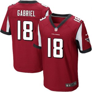 Nike Falcons #18 Taylor Gabriel Red Team Color Men's Stitched NFL Elite Jersey