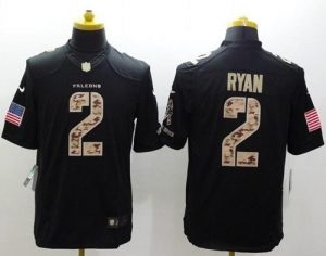 Nike Falcons #2 Matt Ryan Black Men's Stitched NFL Limited Salute to Service Jersey