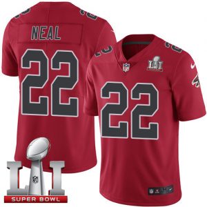 Nike Falcons #22 Keanu Neal Red Super Bowl LI 51 Men's Stitched NFL Limited Rush Jersey