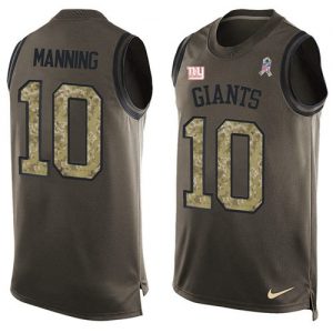 Nike Giants #10 Eli Manning Green Men's Stitched NFL Limited Salute To Service Tank Top Jersey