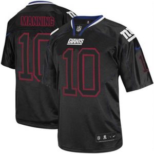 Nike Giants #10 Eli Manning Lights Out Black Men's Embroidered NFL Elite Jersey