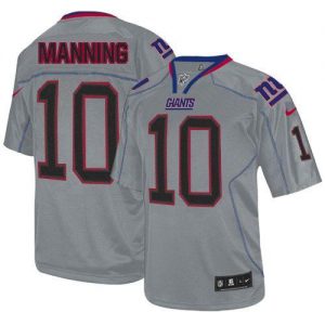 Nike Giants #10 Eli Manning Lights Out Grey Men's Embroidered NFL Elite Jersey