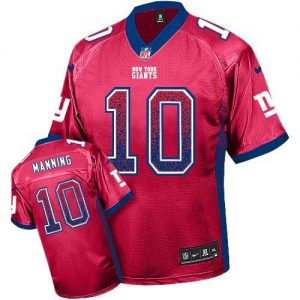 Nike Giants #10 Eli Manning Red Alternate Men's Embroidered NFL Elite Drift Fashion Jersey
