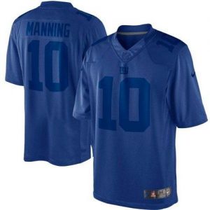 Nike Giants #10 Eli Manning Royal Blue Men's Embroidered NFL Drenched Limited Jersey
