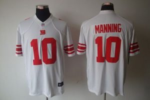 Nike Giants #10 Eli Manning White Men's Embroidered NFL Limited Jersey