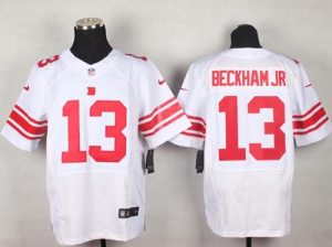 Nike Giants #13 Odell Beckham Jr White Men's Stitched NFL Elite Jersey