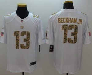Nike Giants #13 Odell Beckham Jr White Men's Stitched NFL Limited Salute to Service Jersey