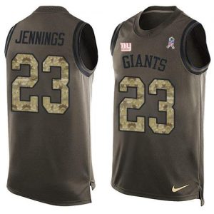 Nike Giants #23 Rashad Jennings Green Men's Stitched NFL Limited Salute To Service Tank Top Jersey