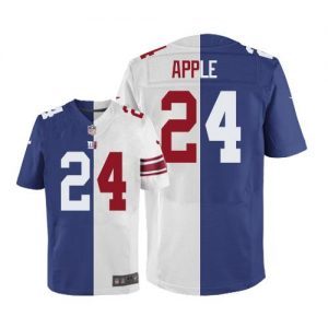 Nike Giants #24 Eli Apple Royal Blue White Men's Stitched NFL Elite Split Jersey