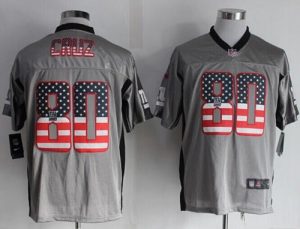 Nike Giants #80 Victor Cruz Grey Men's Stitched NFL Elite USA Flag Fashion Jersey