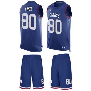 Nike Giants #80 Victor Cruz Royal Blue Team Color Men's Stitched NFL Limited Tank Top Suit Jersey