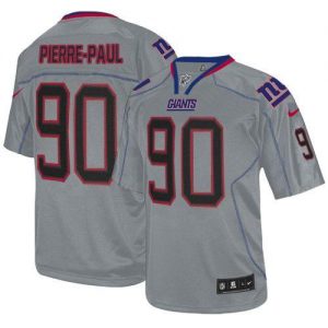 Nike Giants #90 Jason Pierre-Paul Lights Out Grey Men's Embroidered NFL Elite Jersey