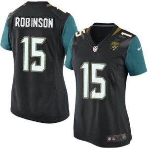 Nike Jaguars #15 Allen Robinson Black Alternate Women's Stitched NFL Elite Jersey