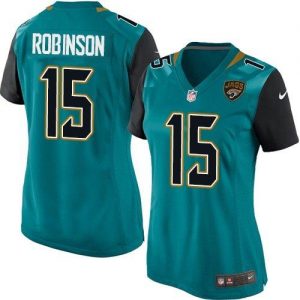 Nike Jaguars #15 Allen Robinson Teal Green Team Color Women's Stitched NFL Elite Jersey