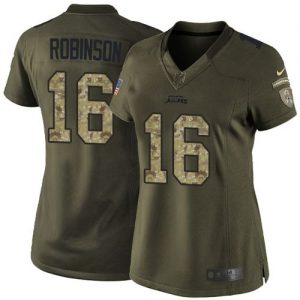 Nike Jaguars #16 Denard Robinson Green Women's Stitched NFL Limited Salute to Service Jersey