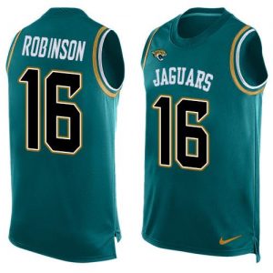 Nike Jaguars #16 Denard Robinson Teal Green Team Color Men's Stitched NFL Limited Tank Top Jersey