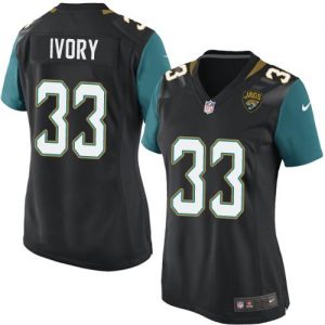 Nike Jaguars #33 Chris Ivory Black Alternate Women's Stitched NFL Elite Jersey