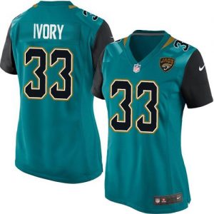 Nike Jaguars #33 Chris Ivory Teal Green Team Color Women's Stitched NFL Elite Jersey