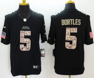 Nike Jaguars #5 Blake Bortles Black Men's Stitched NFL Limited Salute to Service Jersey