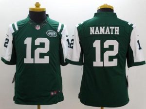 Nike Jets #12 Joe Namath Green Team Color Youth Stitched NFL Limited Jersey