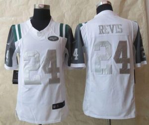 Nike Jets #24 Darrelle Revis White Men's Stitched NFL Limited Platinum Jersey