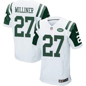 Nike Jets #27 Dee Milliner White Men's Embroidered NFL Elite Jersey