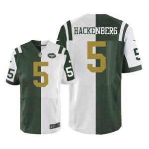 Nike Jets #5 Christian Hackenberg Green White Men's Stitched NFL Elite Split Jersey