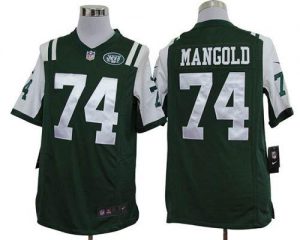Nike Jets #74 Nick Mangold Green Team Color Men's Embroidered NFL Game Jersey