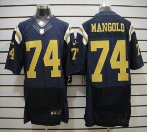 Nike Jets #74 Nick Mangold Navy Blue Alternate Men's Embroidered NFL Elite Jersey
