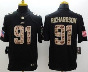 Nike Jets #91 Sheldon Richardson Black Men's Stitched NFL Limited Salute to Service Jersey