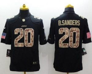 Nike Lions #20 Barry Sanders Black Men's Stitched NFL Limited Salute to Service Jersey