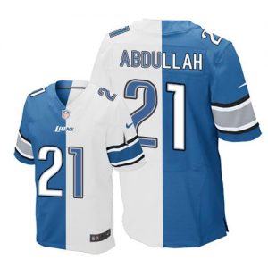 Nike Lions #21 Ameer Abdullah Blue White Men's Stitched NFL Elite Split Jersey