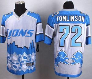 Nike Lions #72 Laken Tomlinson Blue Men's Stitched NFL Elite Noble Fashion Jersey