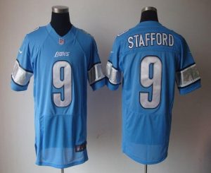 Nike Lions #9 Matthew Stafford Blue Team Color Men's Embroidered NFL Elite Jersey