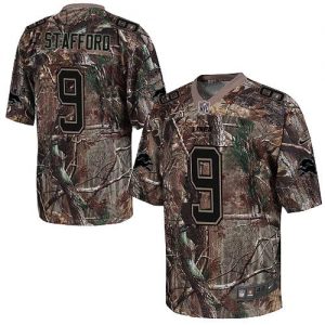 Nike Lions #9 Matthew Stafford Camo Men's Embroidered NFL Realtree Elite Jersey