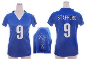 Nike Lions #9 Matthew Stafford Light Blue Team Color Draft Him Name & Number Top Women's Embroidered NFL Elite Jersey