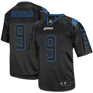 Nike Lions #9 Matthew Stafford Lights Out Black Men's Embroidered NFL Elite Jersey