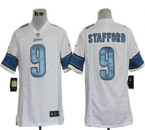 Nike Lions #9 Matthew Stafford White Men's Embroidered NFL Game Jersey