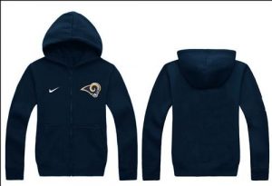 Nike Los Angeles Rams Authentic Logo Hoodie Navy Blue