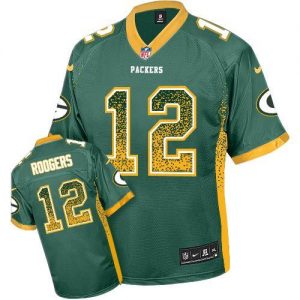 Nike Packers #12 Aaron Rodgers Green Team Color Men's Embroidered NFL Elite Drift Fashion Jersey
