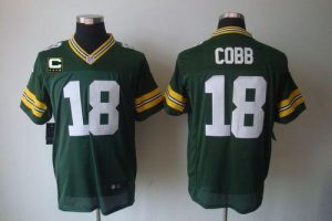 Nike Packers #18 Randall Cobb Green Team Color With C Patch Men's Embroidered NFL Elite Jersey